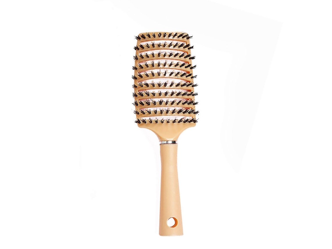 Cepillo de cerdas de jabalí, ventilado y curvo, para un secado rápido y desenredado de todo tipo de cabello, unisex, negro. Nostalgia88