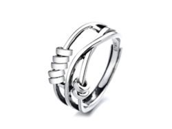 Anillo triple inteligente para dedo índice, cuentas de transferencia, anillo de boca vibrante para mujer Nostalgia88