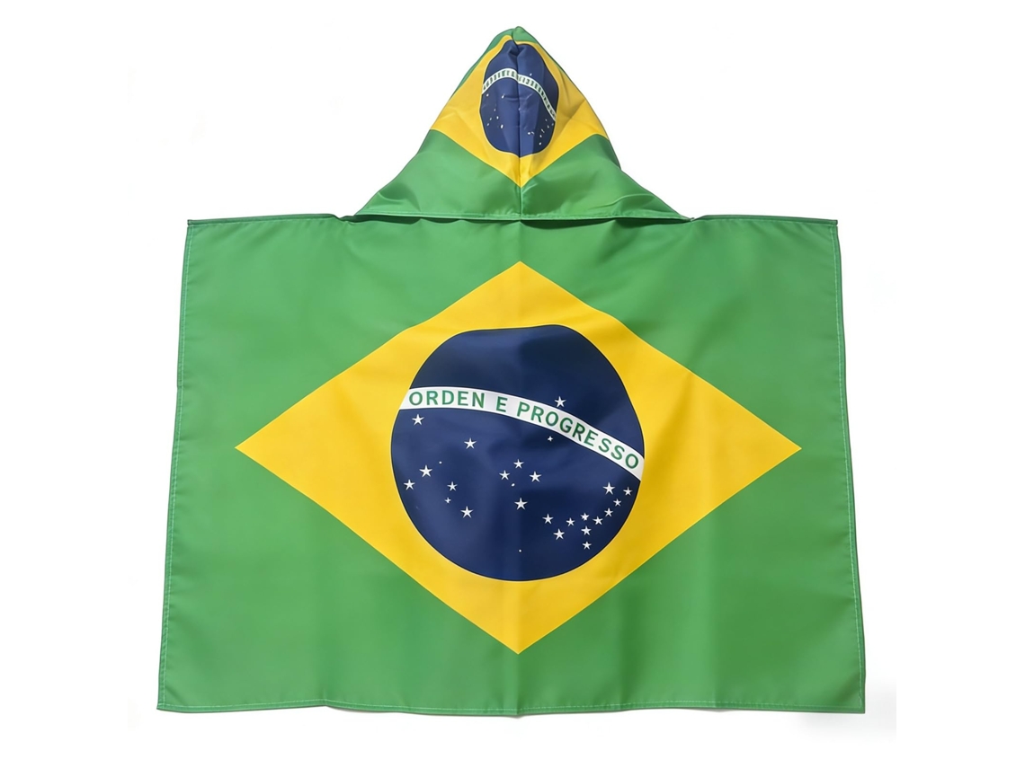 Set Accesorios Hincha Fútbolcapa Bandera Brasil Talla Única (3x5 Pies), Accesorio Animación Para Partidos Deportivos
