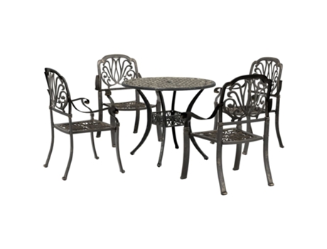Conjunto 5 de comedor de jardín VIDAXL aluminio fundido bronce