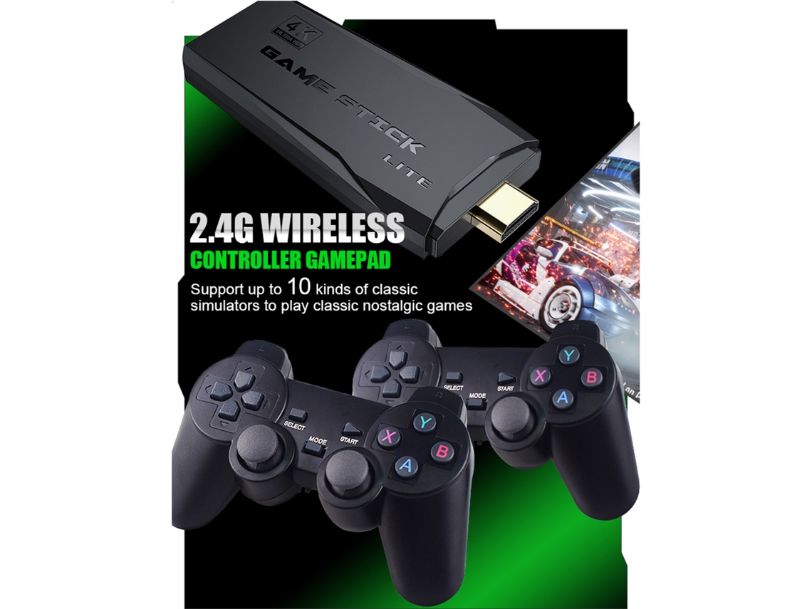 Consola De Juegos Y3 Lite Stick Con 2 Mandos Inalámbricos, 2.4g, 64g, 10.000 Juegos Y Salida De Tv De Alta Definición.