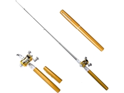 Mini Caña De Pescar Plegable Bolsillo, Telescópica, Portátil, Con Forma Bolígrafo, Carrete, Para Pesca Al A...