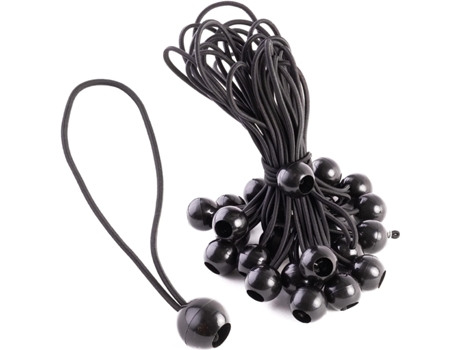Paquete de 25 cuerdas elásticas de goma con gancho de bola, ideal para tiendas de campaña, lonas, bolsas, piscinas, trampolines y más, 8.25 pulgada...