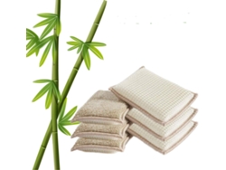 VVJIJILLY Esponjas De Cozinha De Bambu Natural Reutilizáveis Esponjas Para Louça Absorventes 6 Unidades