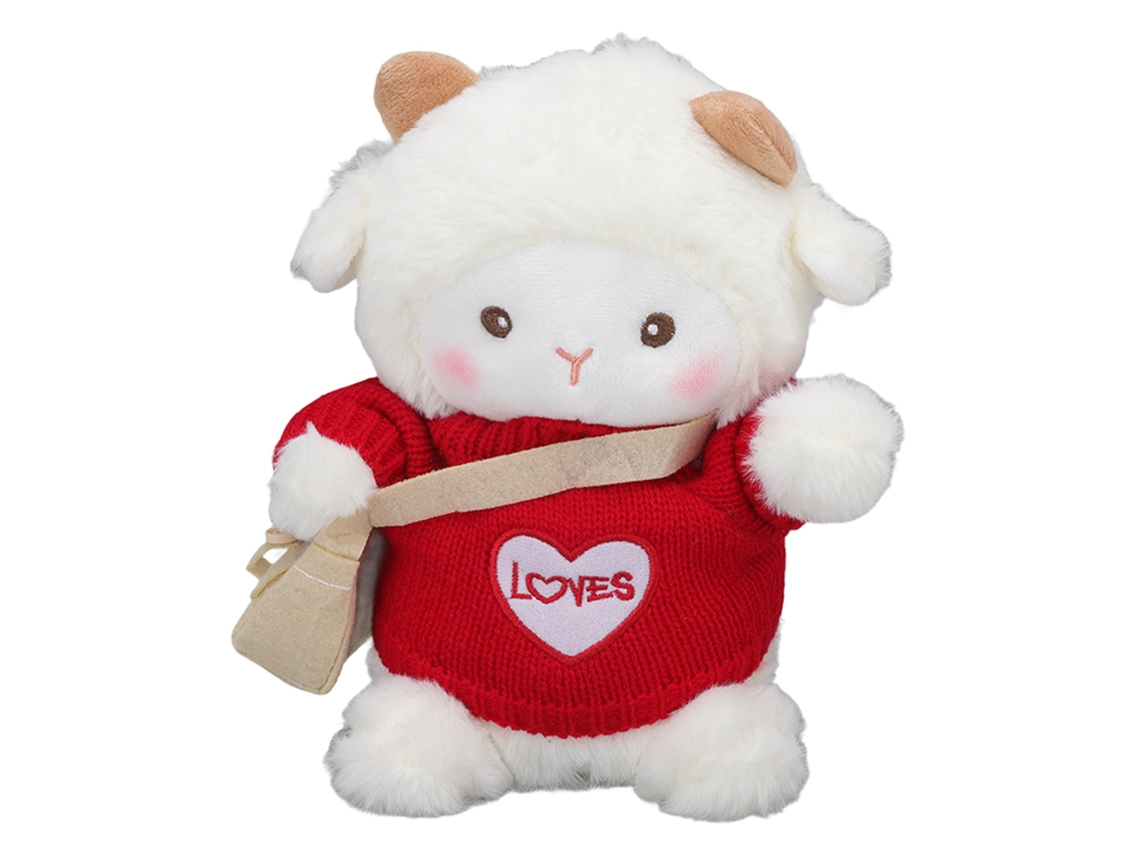 Ats-peluche De Oveja Bonito Con Piel Suave Y Amigable Para Niños Dormitorio Oficina Rojo