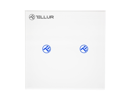 Switch Inteligente WiFi Tellur, SS2N, con/sin Neutro, 2 puertos, 1800W, 10A
