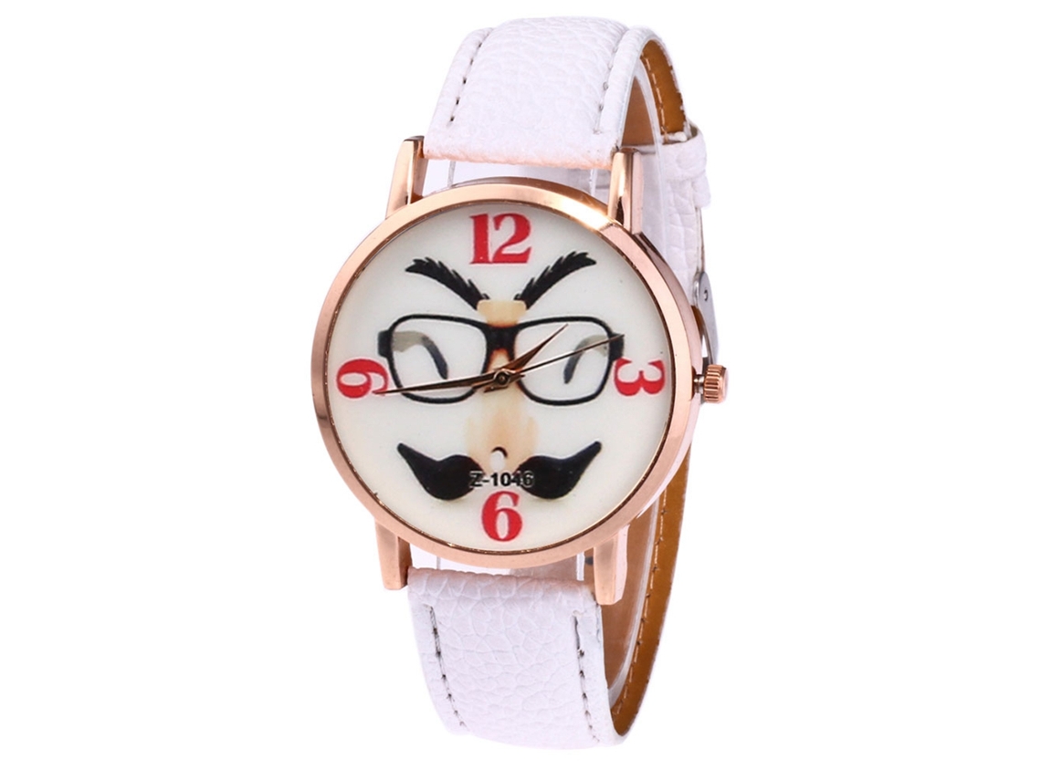 Reloj De Pulsera Unisex Zhoulianfa Con Correa De Cuero Sintético E Ilustración De Moda (blanco)