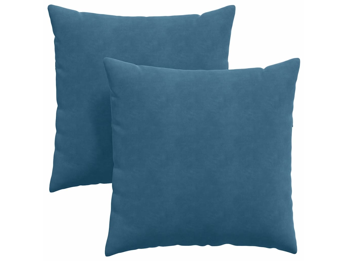 Juego de 2 cojines para sofá HARLANV1 azules, tela de 80x80 cm.
