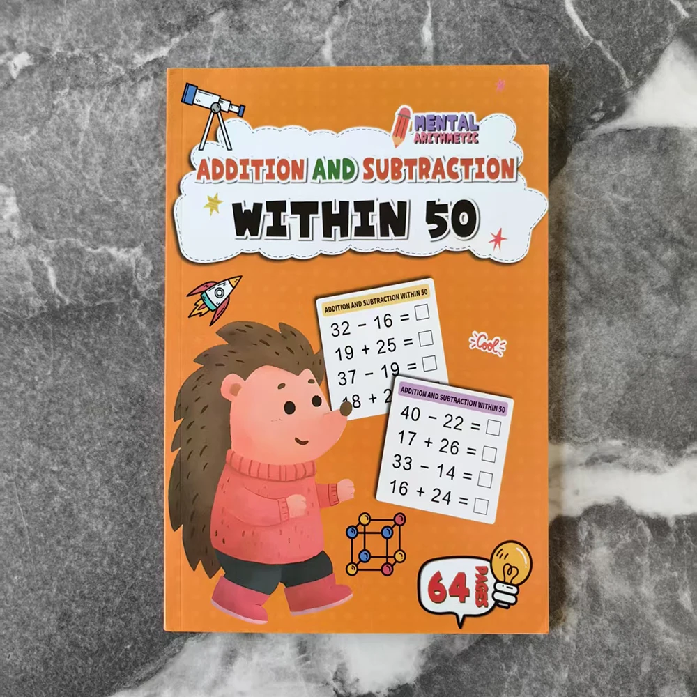 Cuadernos de ejercicios de matemáticas para niños, herramientas para mejorar el aprendizaje de las matemáticas MDUG (50 o menos)