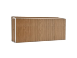 Caseta de Jardín VIDAXL Pared Acero Galvanizado Marrón 118x382x178 cm
