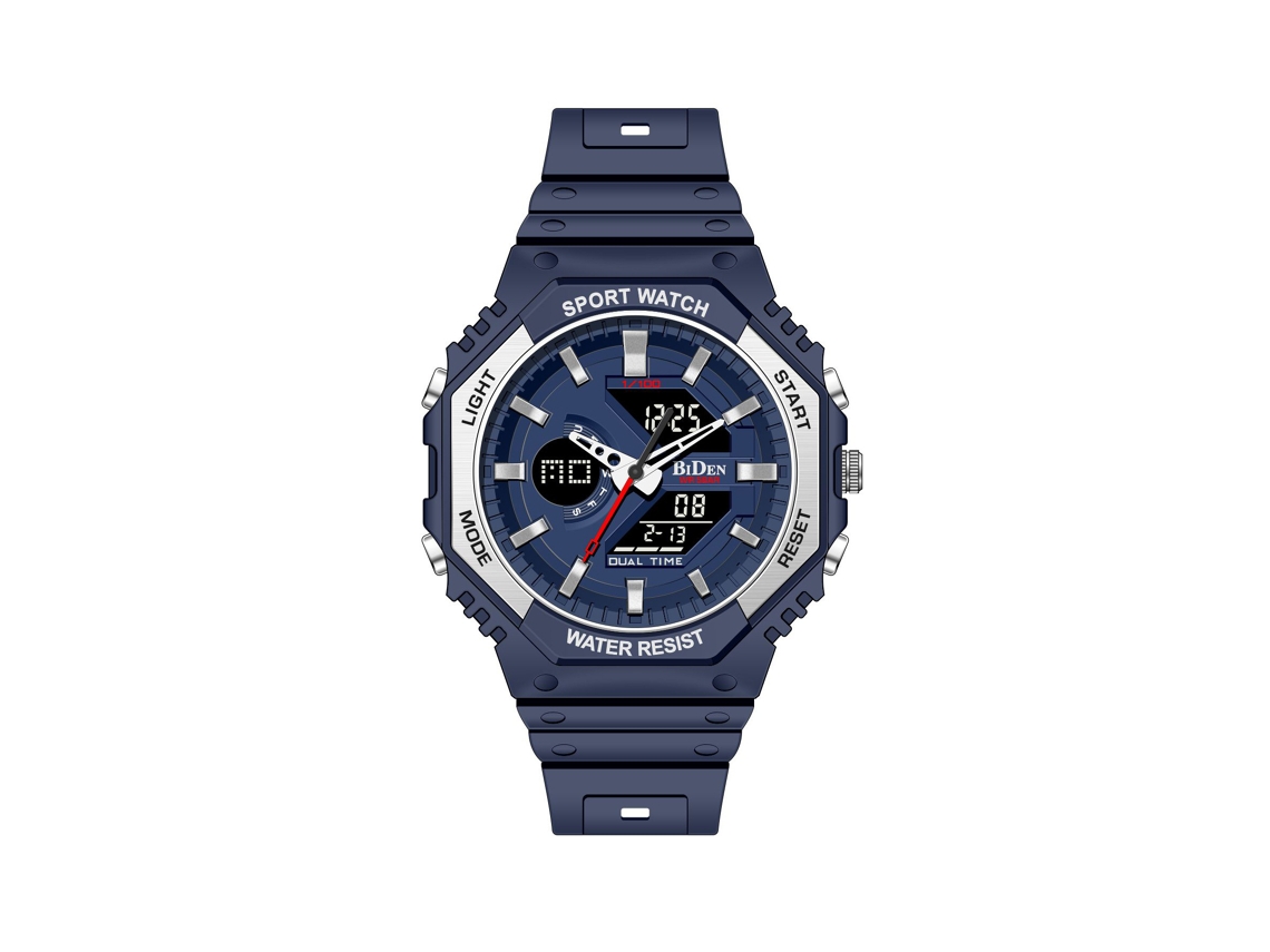 (azul) Reloj Deportivo Multifuncional Resistente Al Agua, Luminoso, Con Doble Pantalla Y Resistente A Los Golpes.