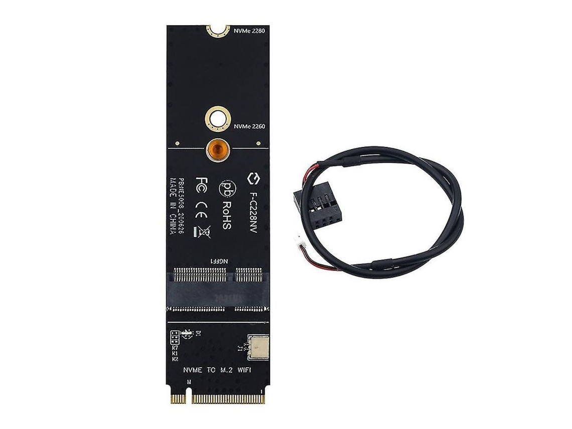 Adaptador De Tarjeta Inalámbrica Pcie Nvme M.2 Ngff E-key A M.2 M-key Pcie