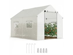 Estufa Túnel 2x3x2m 4 Janelas Porta Zíper Branca