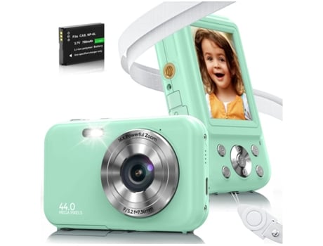 Cámara Digital para Niños Compacta VIGA EUROPE Dc406 Fdh Zoom 44Mp con Enfoque Automático 16X Pantalla 2 4 Pulgadas Verde