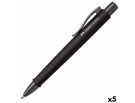 Bolígrafo FABER-CASTELL poly ball xb Negro 5 unidades