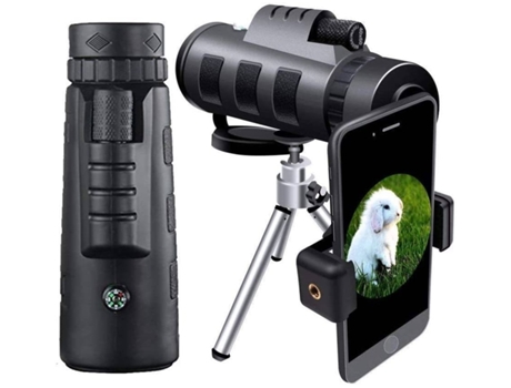Monocular 10-30 X 42 para adultos HD Impermeable Monocular Scope con trípode de soporte para Smartphone para observar-negro