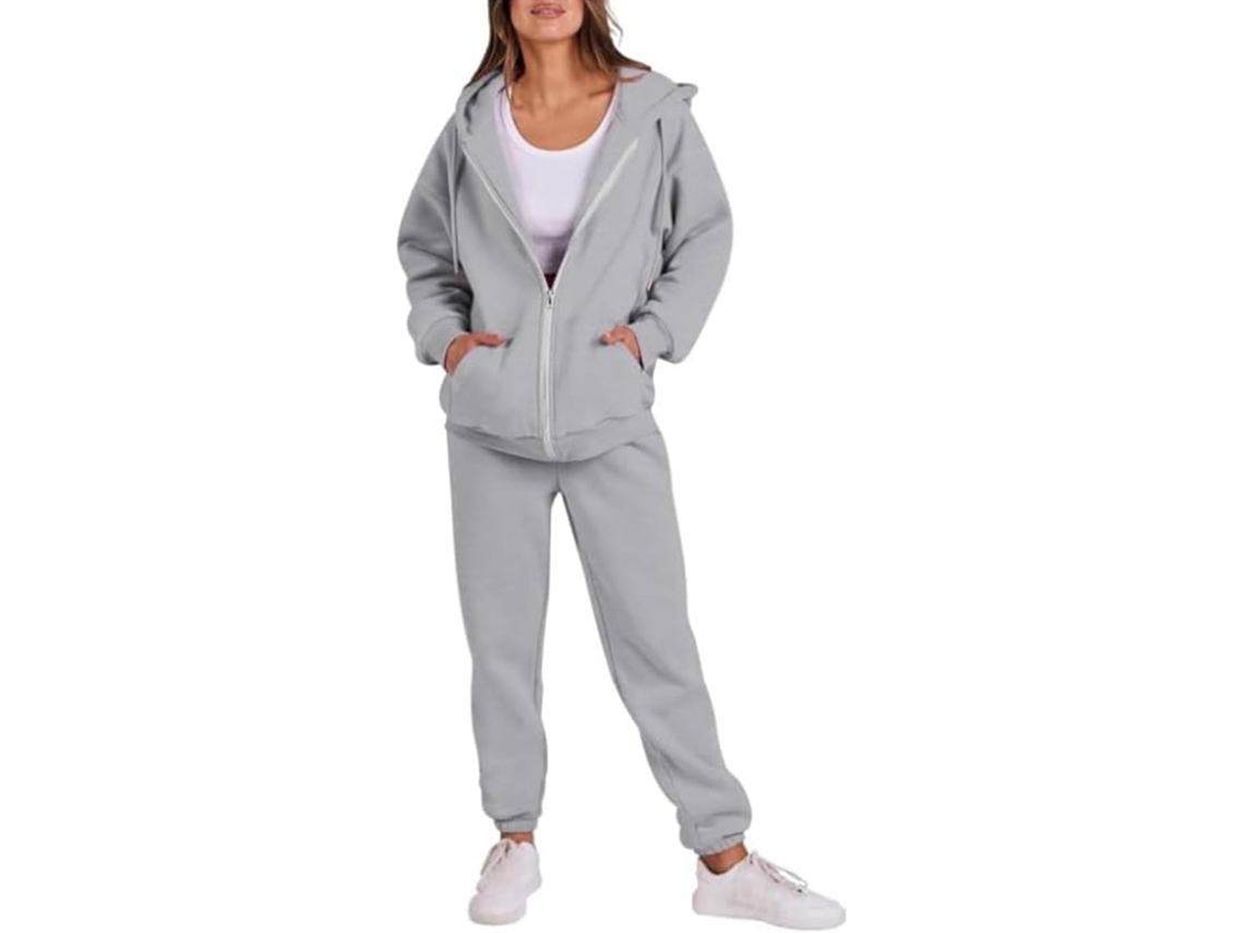 Conjunto Deportivo Con Capucha Y Cremallera Para Mujer, Elástico, Cómodo, Transpirable, Fabricado En Poliéster.