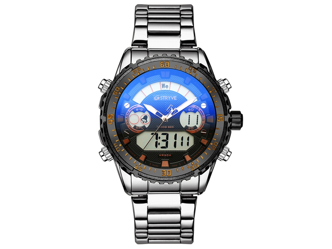 Reloj Deportivo Para Hombre (plateado Y Negro), Reloj Digital Resistente Al Agua.