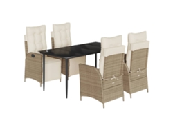 Maison Exclusive - Set Comedor De Jardín 5 Pzas Con Cojines Ratán Sintético Beige