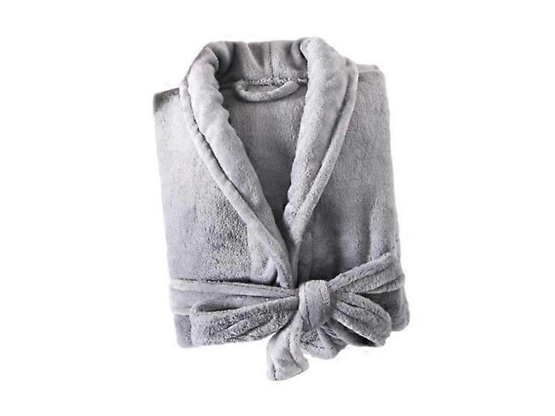 Albornoz De Invierno Unisex Grueso Caliente Absorbente Talla Xl Gris Manga Larga Xl Gris