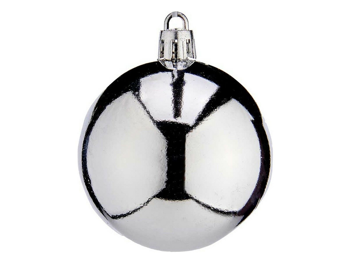 Bolas de Navidad 6 cm 24 Unidades Prateado Plástico