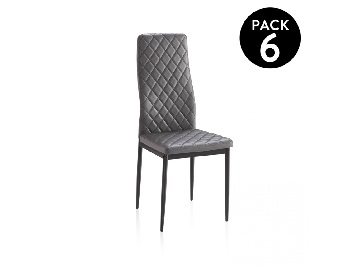 Pack 6 sillas de comedor Lacey Tejido Gris 40,5 x 96 x 49 cm