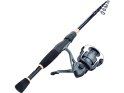 Kit Completo De Caña Pescar Telescópica Fibra Carbono 1,8 A 2,4 M Y Carrete Pesca (carrete 1000, M)., M,