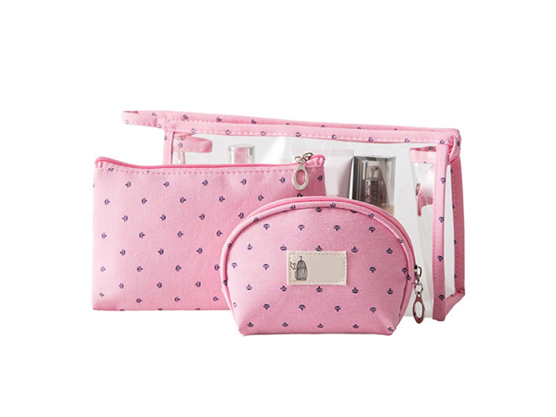 Bolsa De Maquillaje Multifunción De 3 Piezas, Portátil, Transparente, De Pvc, Para Viaje, Organizador De Artículos De Tocador Y Cosméticos, Para Muje