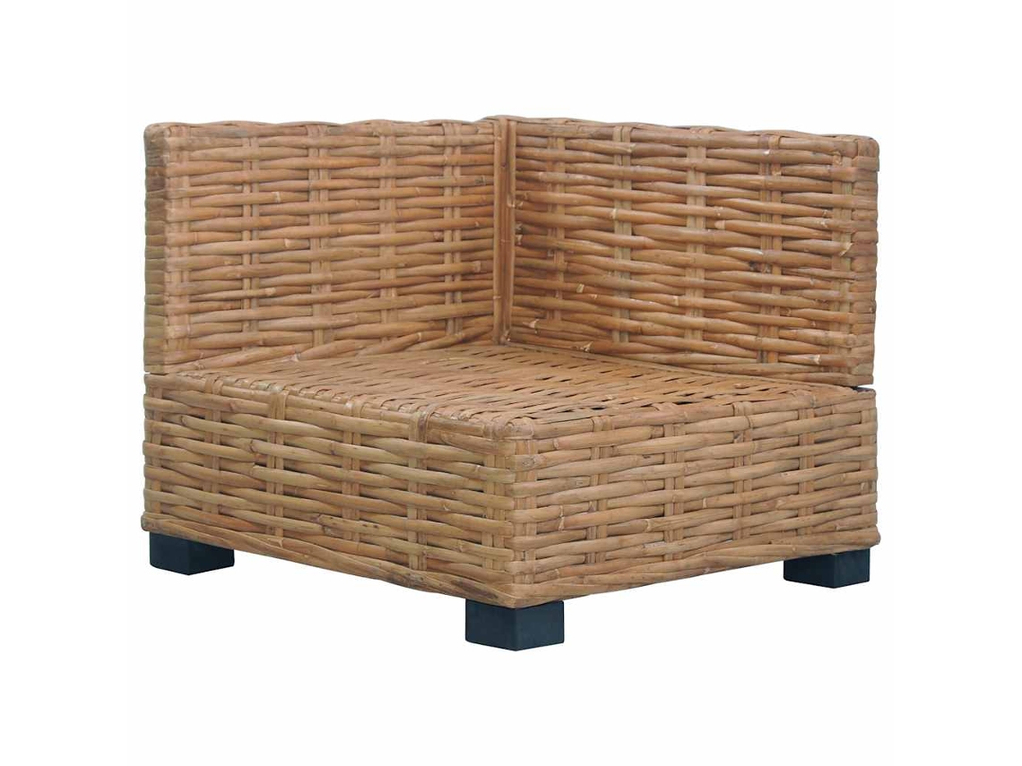 Sofá De Salón | Sofá De Descanso | Sofá De Esquina Con Cojines Ratán Natural Wsd745229