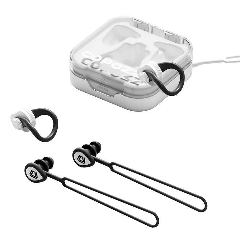 Tapones Para Los Oídos Y Pinza Nasal Para Natación De Verano (negros), Silicona Impermeable, Reducción De Ruido Para Dormir.