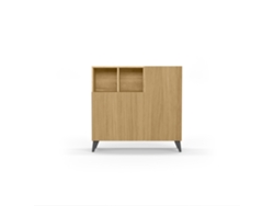 Mueble zapatero/armario HERDASA Moss roble dorado puertas vallado patas gris grafito 87 x 90 x 27 cm