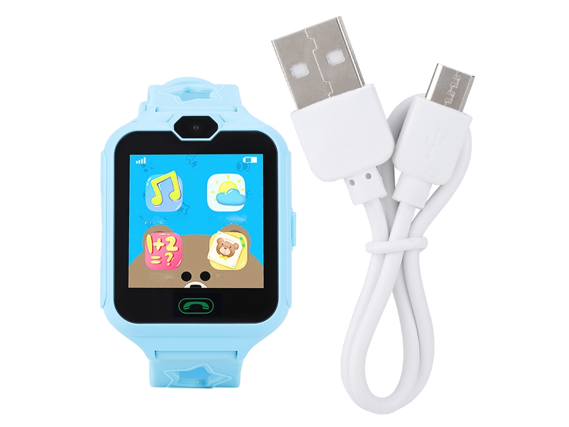 Reloj Inteligente Infantil W88 Con Podómetro, Cámara, Música Y Alarma - Azul