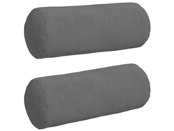 Cojines Bolster 2 Uds Gris Oscuro Ø 15 X 40 Cm