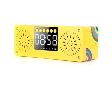 Despertador Inalámbrico de Madera con Bluetooth Mini A10-Ch Amarillo TURMIN