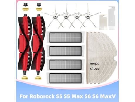 Rodillo de filtro Hepa, cepillo lateral principal, fregona, piezas de repuesto para Robot aspirador Xiaomi Roborock S5 Max S50 S55 S6 Maxv Pure