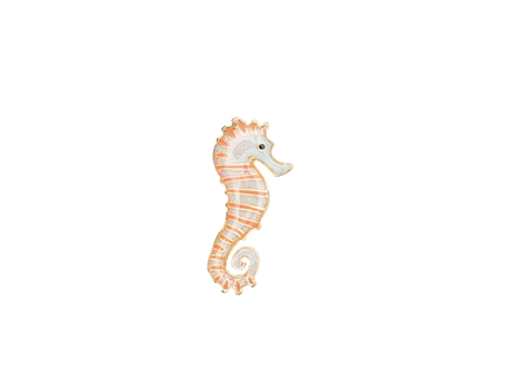 Pin's - Caballito de mar - naranja y blanco - 30 x 13 mm