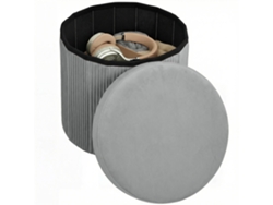 Banco Otomano De Almacenamiento, Banco Plegable, 35 L, 38 X 38 X 38 Cm, Tapizado En Terciopelo,arcón Gris Oscuro