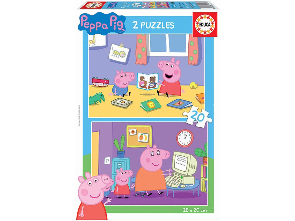 Puzzle EDUCA 2x Puzzle 20 Peppa Pig (Edad Mínima: 3 Años - 40 Piezas)