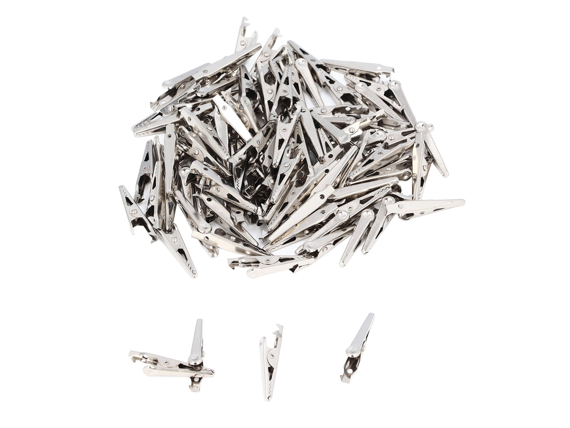 100 Pinzas De Cocodrilo De Acero Aleado De 35 Mm Para Experimentos Eléctricos De Coches Caseros.