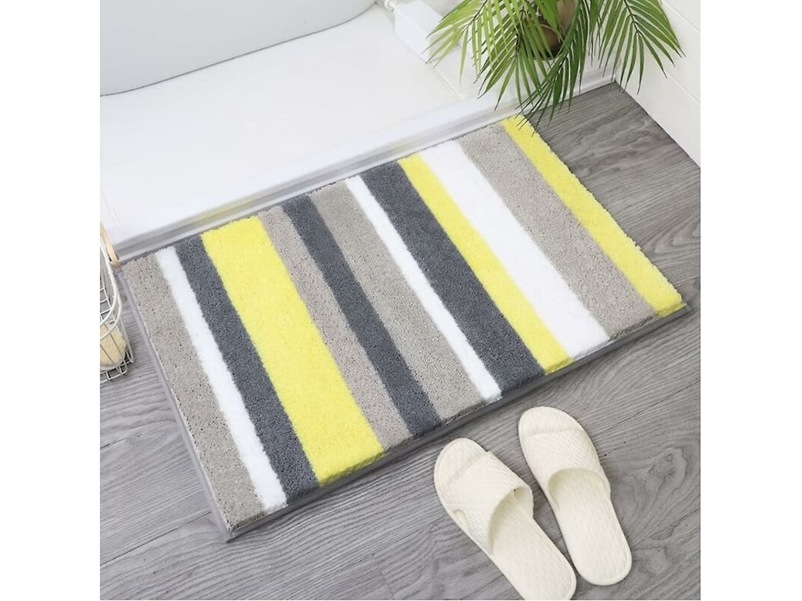 Tapete Banheiro Antiderrapante Lavável 40x60x3 Cm Microfibra Ultramacio Amarelo