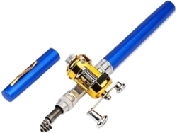 Mini Caña De Pescar Telescópica Portátil Bolsillo, Kit Completo Plegable Con Forma Bolígrafo (amarillo)