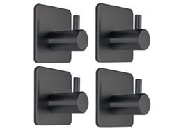 2026-gancho De Pared Resistente Impermeable Acero Inoxidable 304 Carga Máxima 15 Lbs Set De 4 Negro