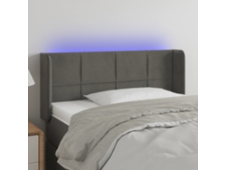 Cabecero Con Led De Terciopelo Gris Oscuro 83x16x78/88 Cm