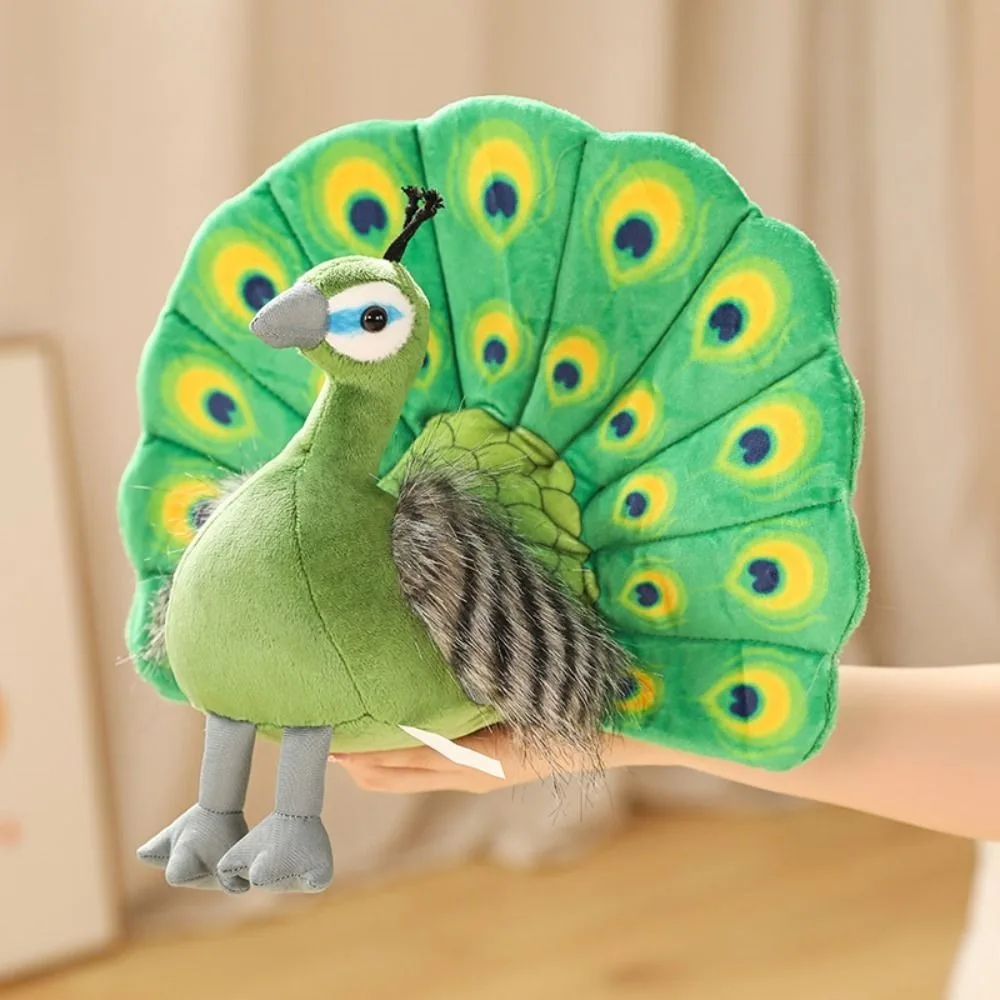 (estilo 1) Pavo Real Con Cola Desplegada, Hecho De Algodón Pp, Esponjoso Y Realista, 30 Cm De Largo.