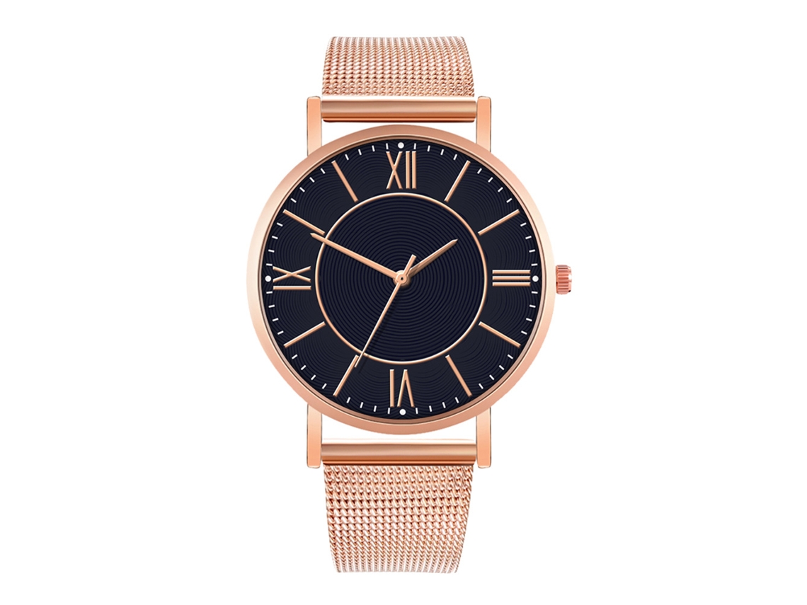 Reloj de moda para parejas con correa Malla, esfera redonda, Cuarzo Unisex