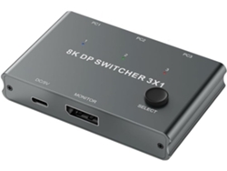 Selector Dp Con Tres Entradas Y Una Salida Para Monitor De Ordenador, Divisor Hd 8k 30hz