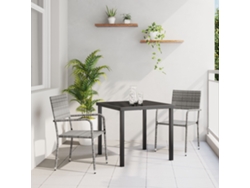 Juego de comedor de jardín de 3 piezas, ratán gris y poliéster Wsd696428 Lovely Home