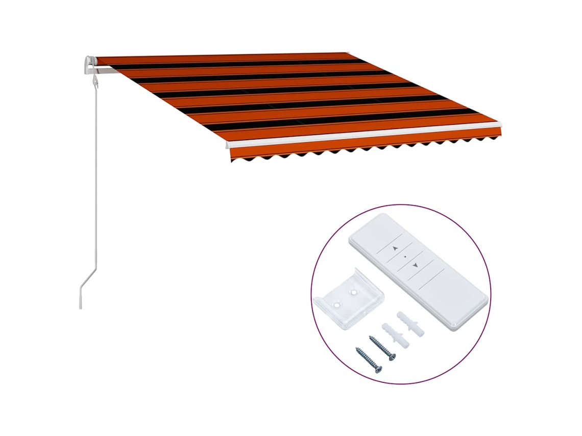 Maison Exclusive - Toldo Automático Retráctil Naranja Y Marrón 400x300 Cm