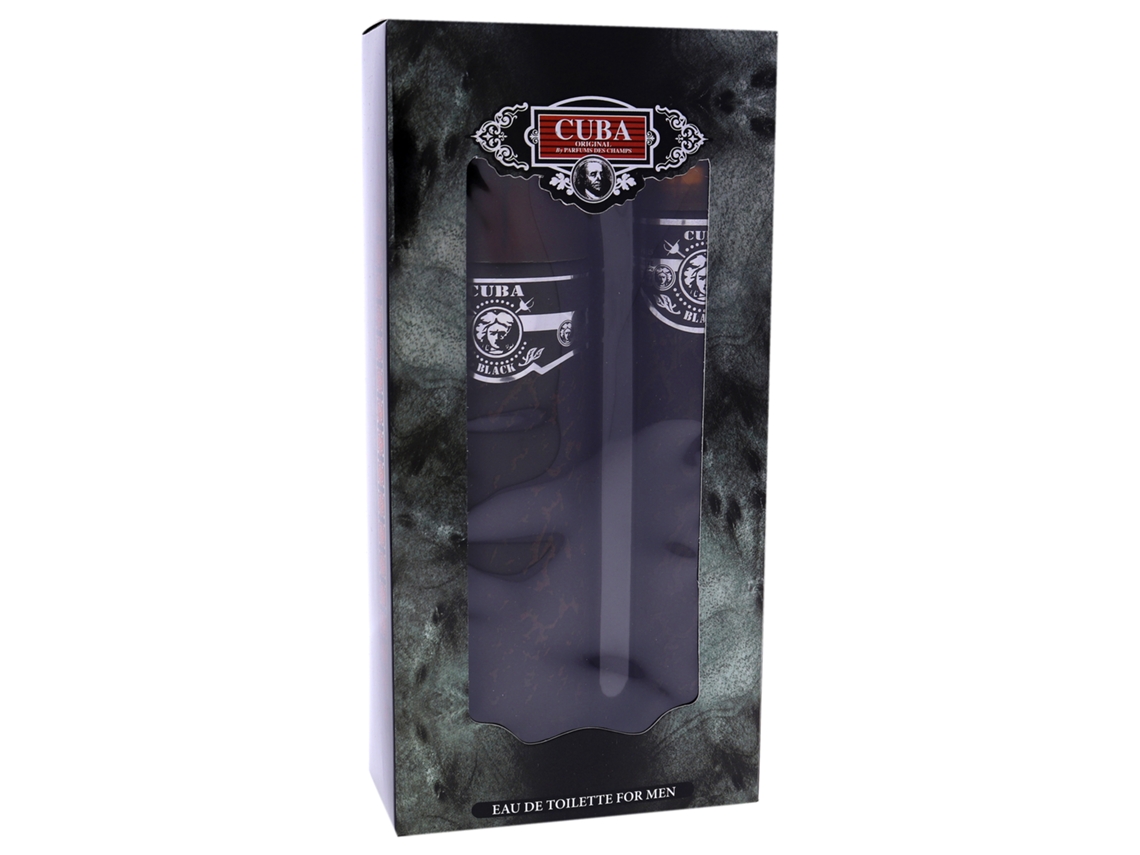 CUBA Black by CUBA for Men - Set de regalo de 2 piezas 3.3oz EDT Spray, 1.17oz EDT Spray