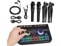 Equipos Para Transmisión En Vivo, Kit De Grabación De Podcasts, Tarjeta De Sonido Vocal...